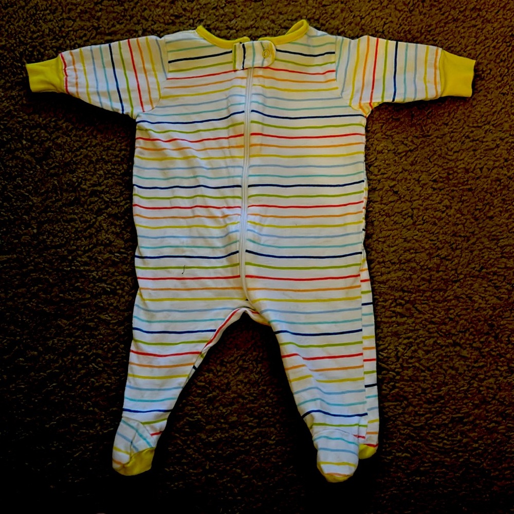 Newborn Rainbow Zip Up Footie